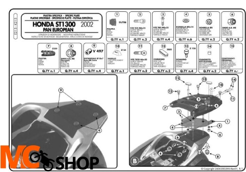 Stelaż centralny Givi E215 do pan european 1300