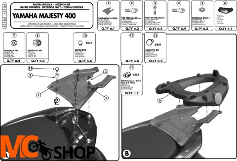 GIVI E331M MOCOWANIE KUFRA YAMAHA MAJESTY 400 '04-08