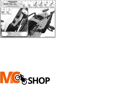 GIVI SR225 MOCOWANIE KUFRA TRIUMPH TIGER 1050 '07-10 GIVI SR225 MOCOWANIE KUFRA TRIUMPH TIGER 1050 '07-10