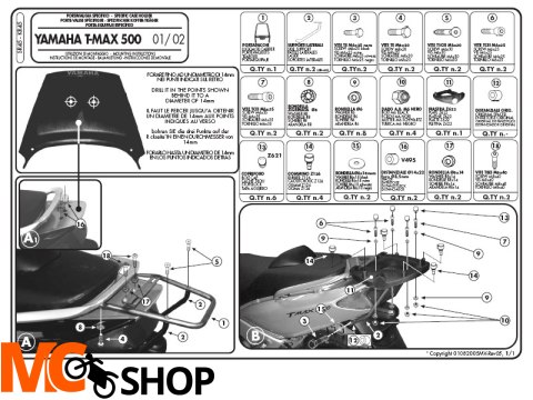 GIVI SR45 MOCOWANIE YAMAHA T-MAX 500 \'01 GIVI SR45 MOCOWANIE YAMAHA T-MAX 500 \'01