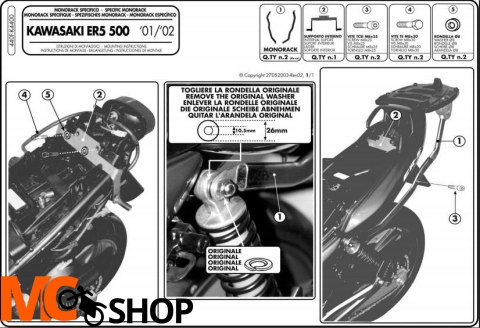 Givi 440F Stelaż Monorack Kawasaki Er 5 500 01-07