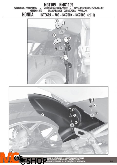 GIVI MG1109 OSŁONA BŁOTNA HONDA INTEGRA 700 / NC700 / NC750 (12-14) GIVI MG1109 OSŁONA BŁOTNA HONDA INTEGRA 700 / NC700 / NC750 (12-14)