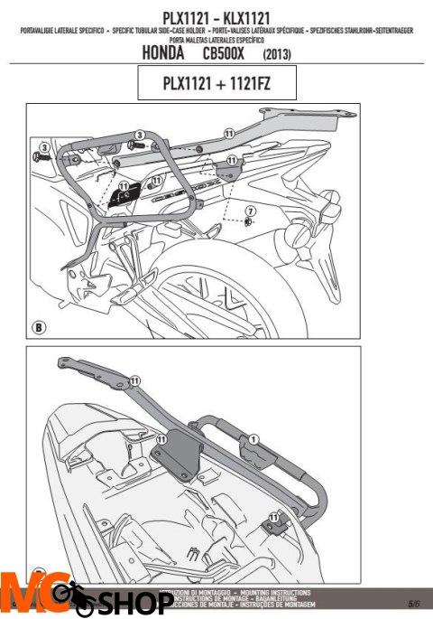 GIVI PLX1121 stelaż boczny V35 HONDA CB 500X (13)