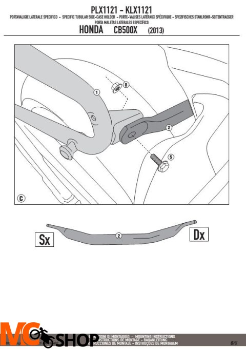 GIVI PLX1121 stelaż boczny V35 HONDA CB 500X (13)