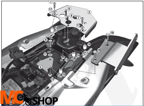 Givi 6702FZ stelaż Monorack Aprilla Shiver 750 Givi 6702FZ stelaż Monorack Aprilla Shiver 750