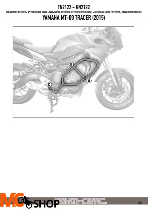 Gmole Givi TN2122 do YAMAHA MT-09 (15-16) osłony silnika Gmole Givi TN2122 do YAMAHA MT-09 (15-16) osłony silnika