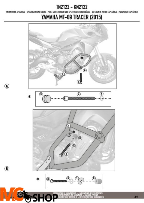 Gmole Givi TN2122 do YAMAHA MT-09 (15-16) osłony silnika Gmole Givi TN2122 do YAMAHA MT-09 (15-16) osłony silnika