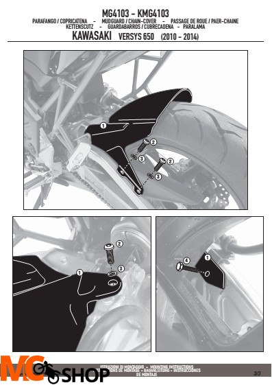 GIVI MG4103 BŁOTNIK TYLNY KAWASAKI VERSYS 650 (10-15)