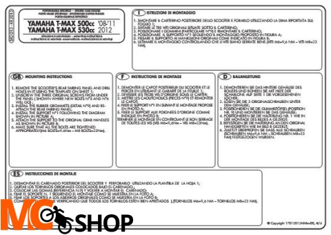 GIVI SR2013 Mocowanie monolock Yamaha T-MAX 500 (08-11)