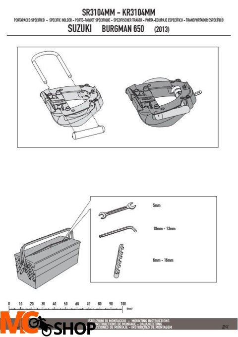 GIVI SR3104MM Mocowanie centralne monolock Suzuki AN 650 Burgman Executive (02-12), Burgman 650 / 650 Executive (13-14) GIVI SR3104MM Mocowanie centralne monolock Suzuki AN 650 Burgman Executive (02-12), Burgman 650 / 650 Executive (13-14)