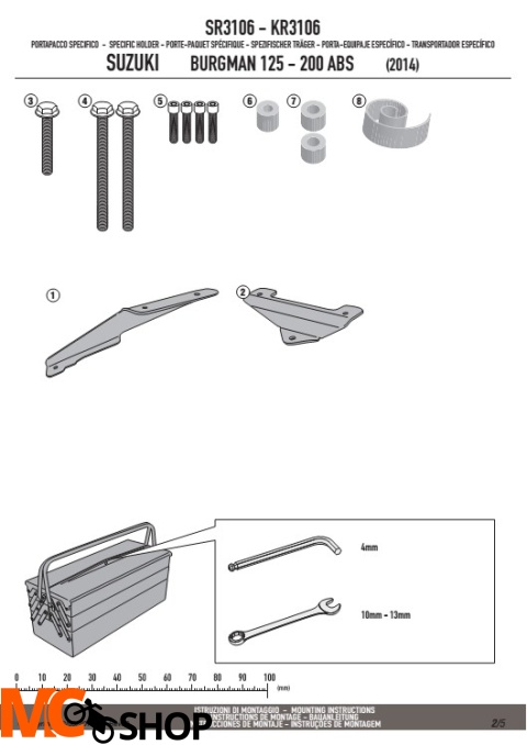 GIVI SR3106 adapter pod kufer do Burgman 125/200