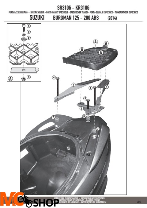 GIVI SR3106 adapter pod kufer do Burgman 125/200