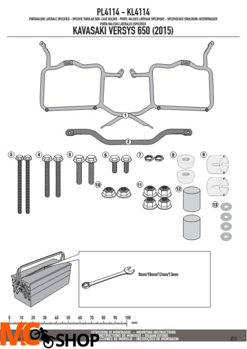 GIVI PL4114 stelaż boczny MONOKEY VERSYS 650 (15-17) 