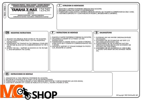 GIVI TB55 OPARCIE YAMAHA X-MAX 125-250 GIVI TB55 OPARCIE YAMAHA X-MAX 125-250