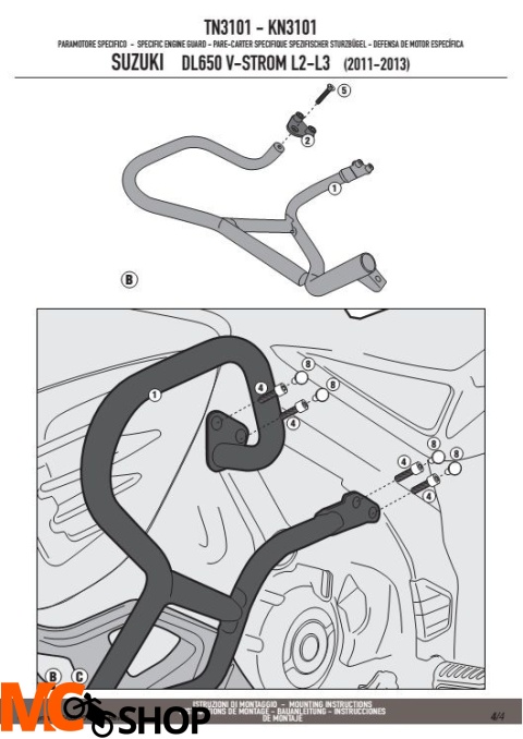 GIVI TN3105 GMOLE osłony silnika DL 1000 V-Strom