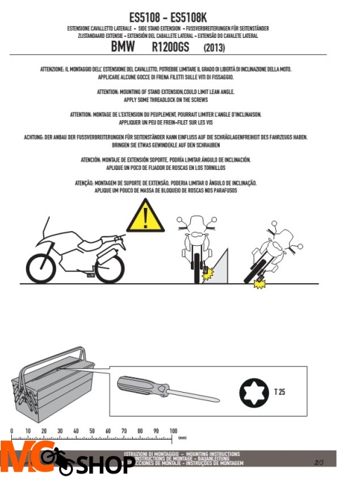 Givi ES5108 Poszerzenie stopki BMW R 1200 GS (13-14)