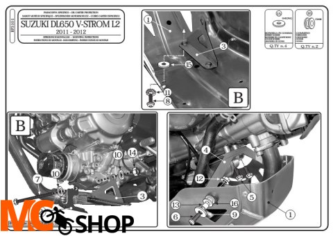 Givi RP3101 osłona miski olejowej DL 650 Givi RP3101 osłona miski olejowej DL 650
