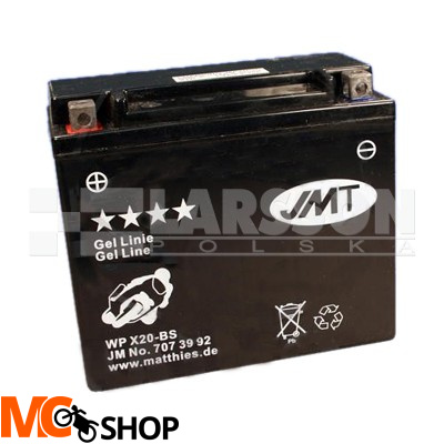 Akumulator żelowy JMT YTX20-BS (WPX20-BS) 1100309 Harley Davidson FXSTC 1340 Akumulator żelowy JMT YTX20-BS (WPX20-BS) 1100309 Harley Davidson FXSTC 1340