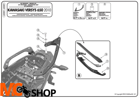 Kappa 450KIT Adapter stelaża kufrów bocznych KLR450 / KLXR450