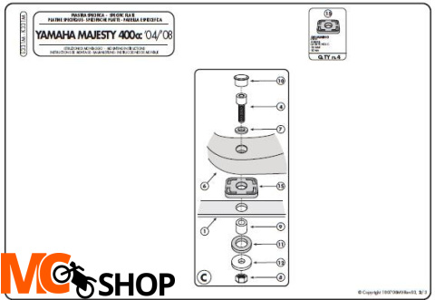Kappa K331M Stelaż Kufra Yamaha Majesty 400 (04>08)