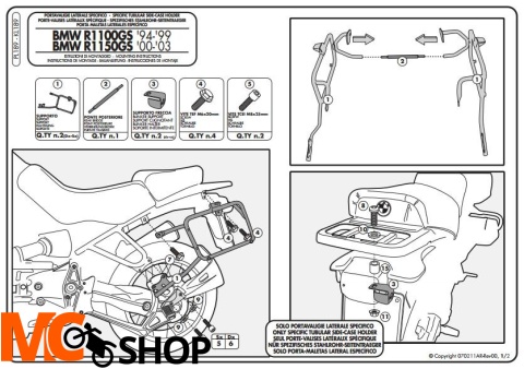 Kappa KL189 stelaż boczny BMW R 850/1150