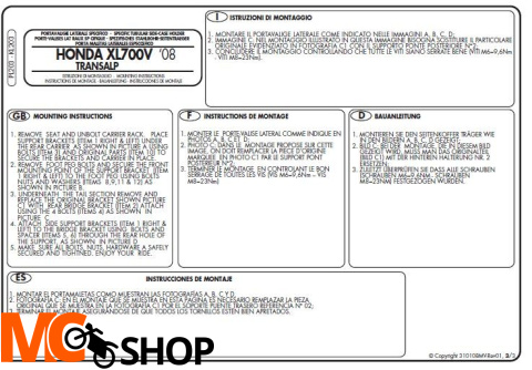 Kappa KL203 stelaż boczny Honda Xl 700V Transalp 08