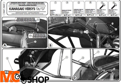 Kappa KL447 Stelaż boczny Kawasaki Versys 650 (06 > 09)
