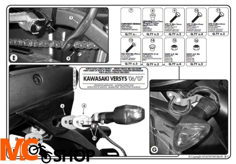 Kappa KL447 Stelaż boczny Kawasaki Versys 650 (06 > 09)
