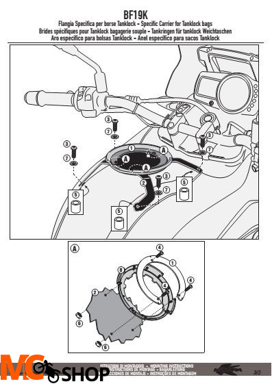 Kappa BF19K Pierścień mocujący tanklock BMW G 650 Kappa BF19K Pierścień mocujący tanklock BMW G 650