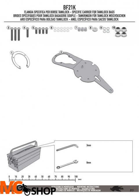 Kappa BF21K Pierścień mocujący tanklock Yamaha MT-07 Kappa BF21K Pierścień mocujący tanklock Yamaha MT-07