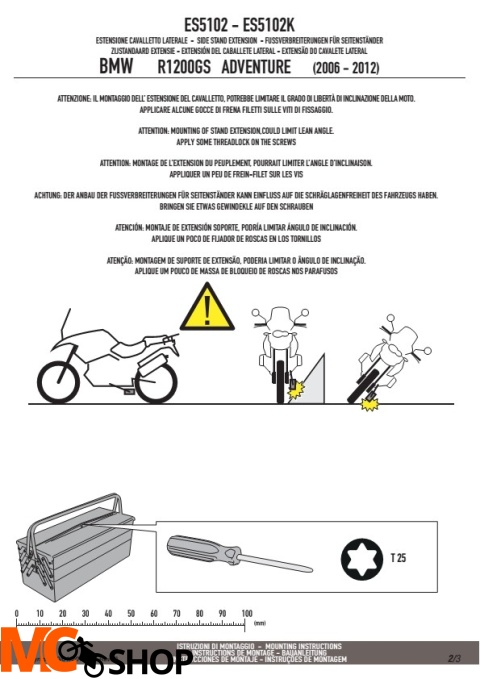 KAPPA ES5102K POSZERZENIE STOPKI BMW R1200GS 07>12 / Adventure 14
