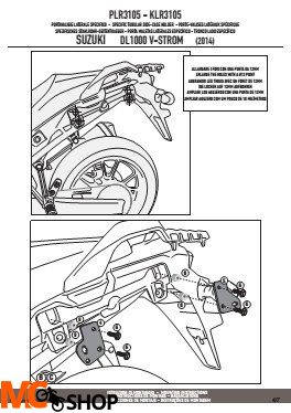 KAPPA KLR3105 STELAŻ boczny SUZUKI DL1000 V-STROM '14 do kufrów K-Venture