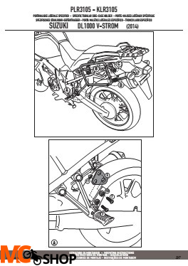 KAPPA KLR3105 STELAŻ boczny SUZUKI DL1000 V-STROM '14 do kufrów K-Venture