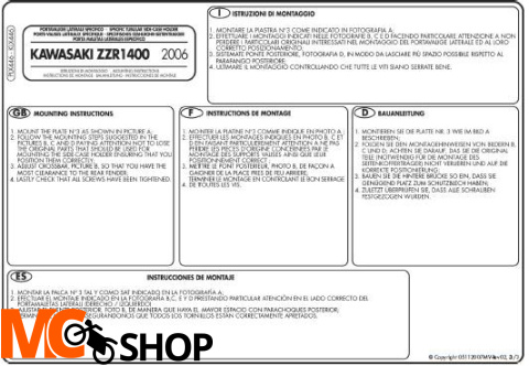 Kappa KLX446 stelaż boczny v35 ZZR 1400 /ZX 14 (06 > 11)