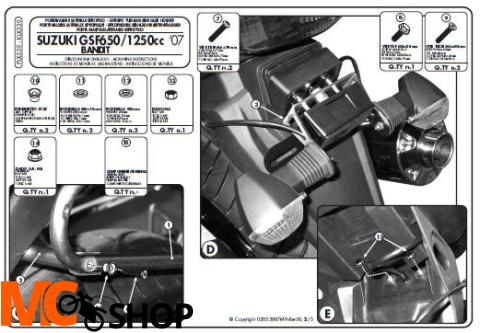 Kappa KLX539 Mocowanie boczne v35 Suzuki Bandit / GSX