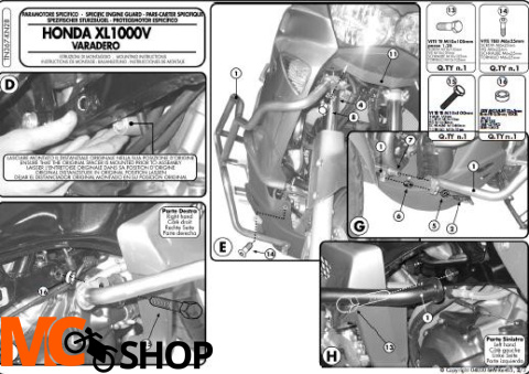 Kappa KN28 Gmole Honda Xl 1000V Varadero / Abs (03 > 0 Kappa KN28 Gmole Honda Xl 1000V Varadero / Abs (03 > 0