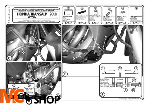 Kappa KN455 Osłony Silnika Honda Xl 700V Transalp Kappa KN455 Osłony Silnika Honda Xl 700V Transalp