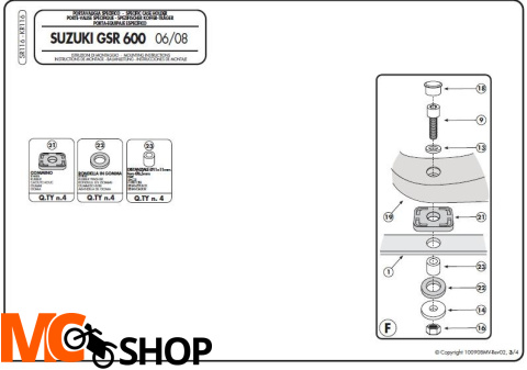 Kappa KR116 Stelaż centralny Suzuki GSR 600 06>11