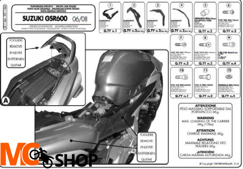 Kappa KR116M stelaż centralny monolock GSR 600