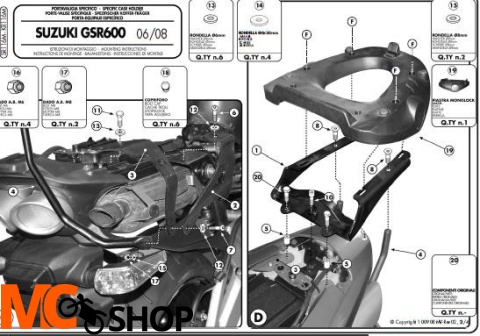 Kappa KR116M stelaż centralny monolock GSR 600