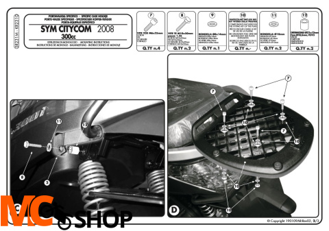Kappa KR2310 Stelaż Centr. SYM Citycom 300 (08)