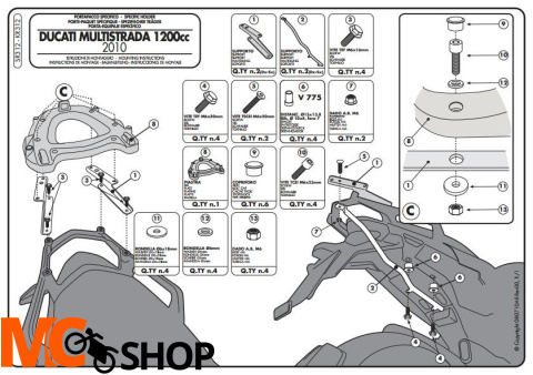 Kappa KR312 Stelaż centralny Ducati Multistrada