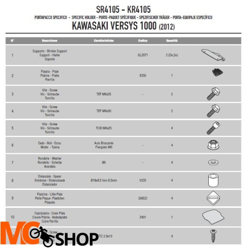 Kappa KR4105 Stelaż centralny Kawasaki Versys 1000