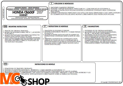 Kappa KZ263 Stelaż centralny Honda Cb 600 F Hornet / Hornet Abs (07 > 09)