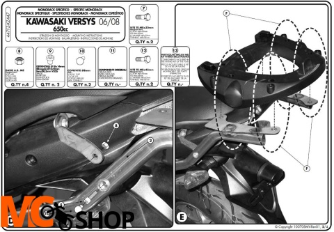 KAPPA KZ447 STELAŻ centralny VERSYS 650 (06-09)