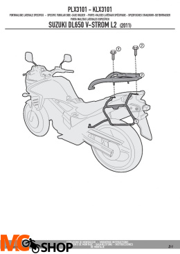 Kappa KLX3101 MOCOWANIE BOCZNE V35 SUZUKI DL650 L2