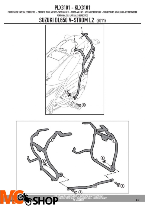 Kappa KLX3101 MOCOWANIE BOCZNE V35 SUZUKI DL650 L2
