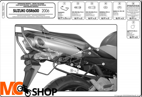 Kappa TK255 Stelaż sakw Suzuki Gsr 600 (06-08)