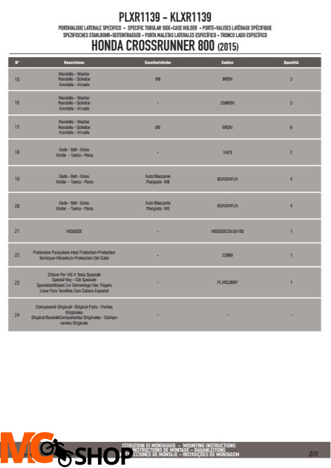 KAPPA KN1139 GMOLE HONDA CROSSRUNNER 800 (2015)