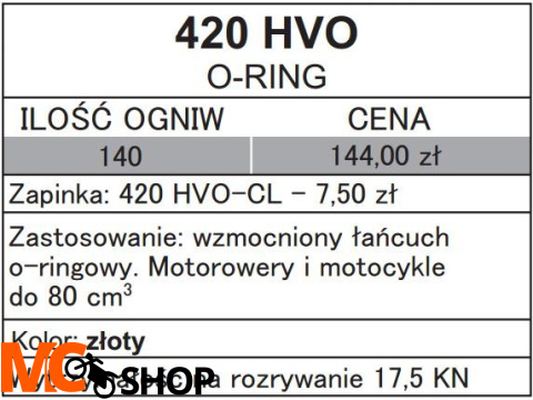 SFR 420HV-O-140ŁAŃCUCH (140 OGNIW) O-RING